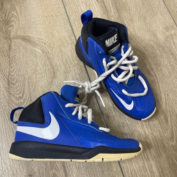 Boy's Nike Kids' Team Hustle D 7 Basketball Shoe blue white sneakers 11C toddler - Picture 1 of 7